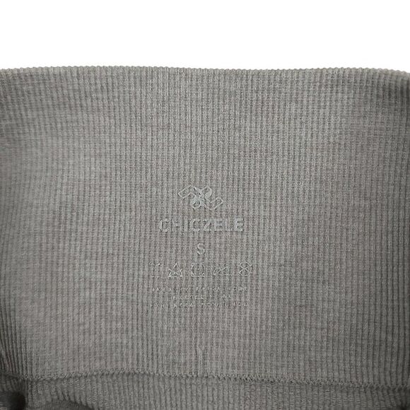 Chiczele Leggings Womens Small High Waisted Gray Pink Yoga Gym Athletic - Picture 8 of 11